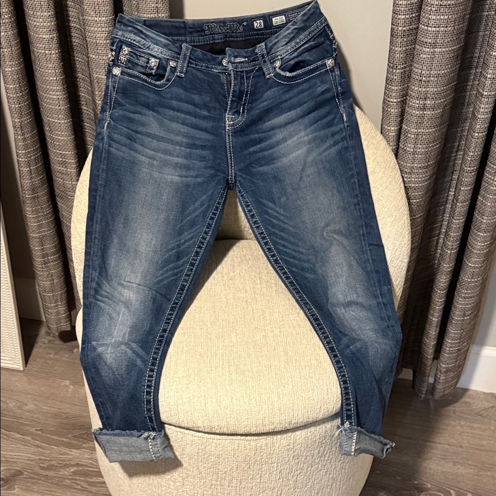 Miss Me Women's Mid-Rise Blue Jeans